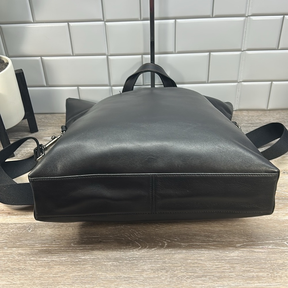 Coach Black Leather Tote Bag - Picture 3 of 16